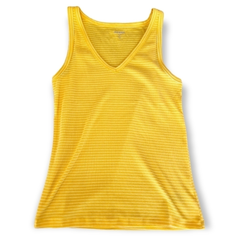 New Large Old Navy V Neck Tank Top Yellow Striped Tank